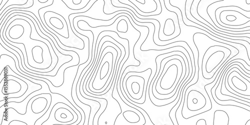 Simple Monochrome Contour Map Background – Topographic Design Vector.