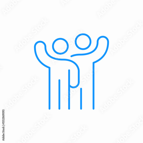 friendship support icon sign vector