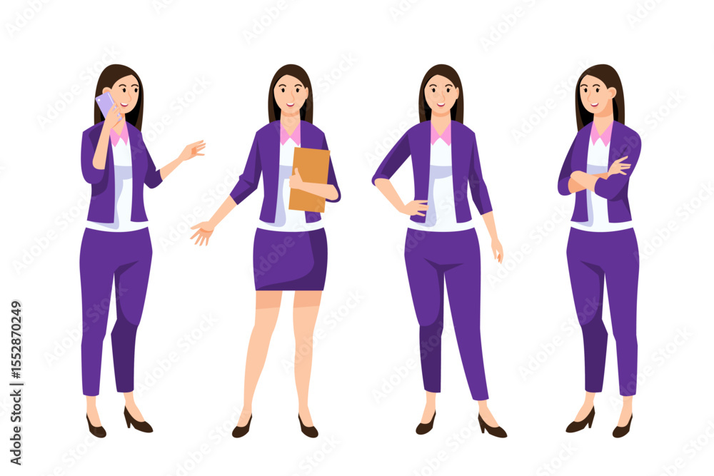 Fototapeta premium character set in modern style vector illustration