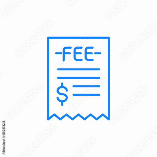 fee receipt icon sign vector
