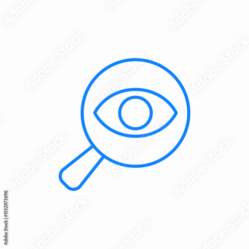 magnifying eye icon sign vector