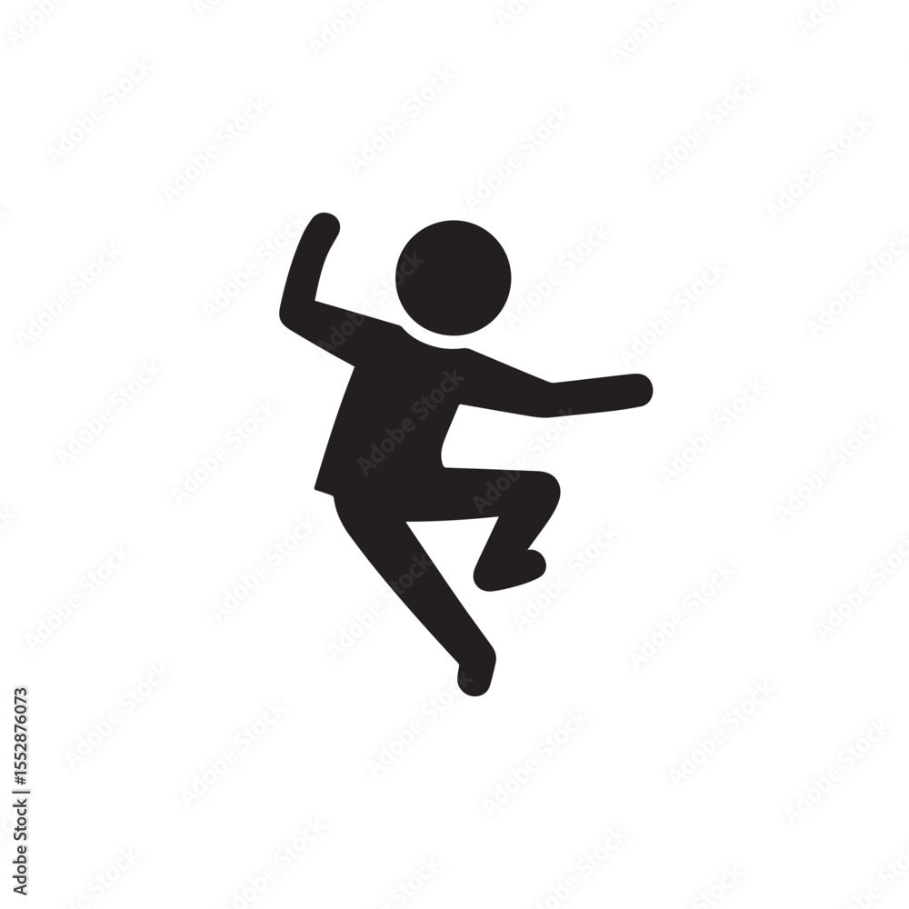 Vector art of stick figure dancing silhouette isolated on white background Vector art of stick figure dancing silhouette isolated on white background