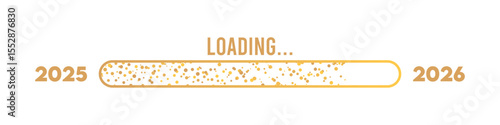 2026 loading bar, New Year countdown progress, gold glitter