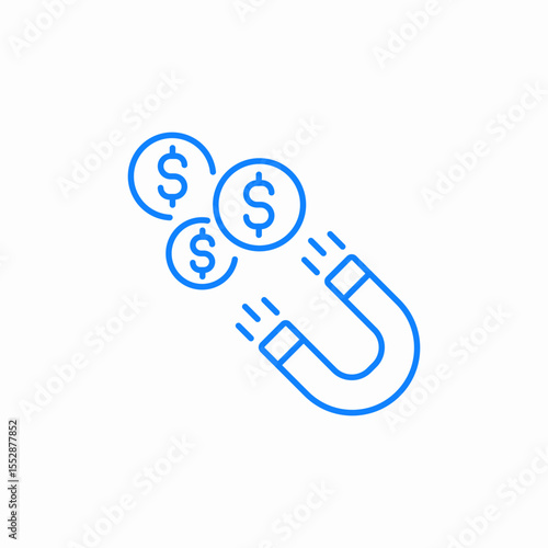 attracting money icon sign vector