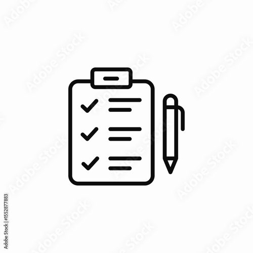 clipboard pen icon sign vector