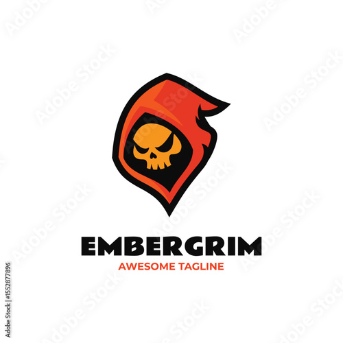 Mascot Grim Reaper Skull Logo Design