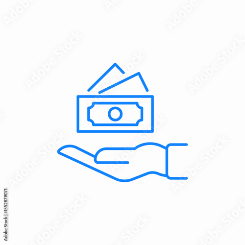 receiving money icon sign vector