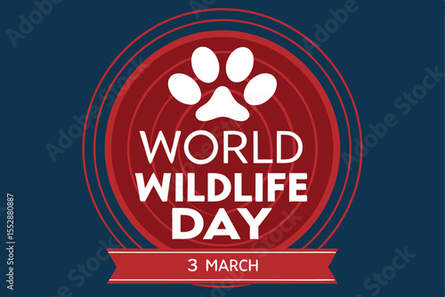 World Wildlife Day paw print and date graphic animal