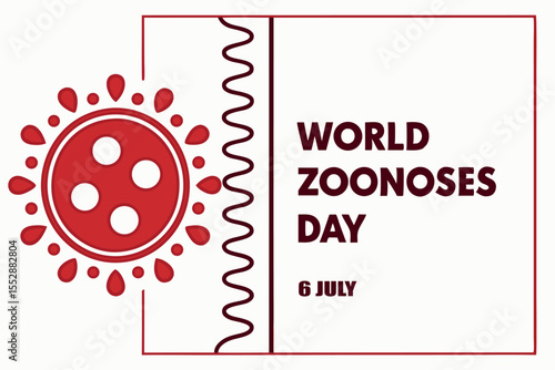 World Zoonoses Day graphic with red virus icon and text