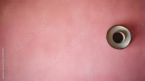 Single Cup of Coffee on Pink Background Minimalist Photography