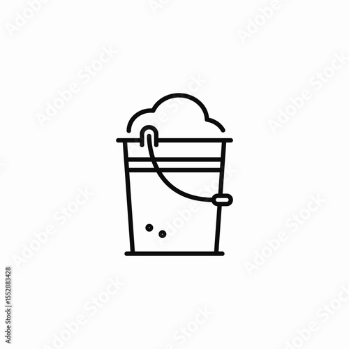 soapy bucket icon sign vector