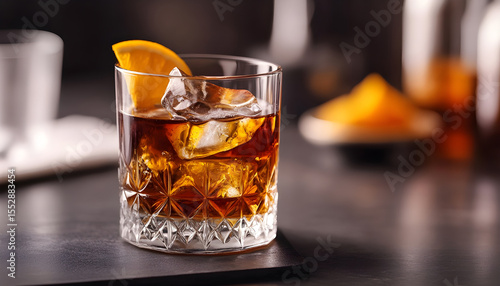 Whiskey cocktail bottle drink