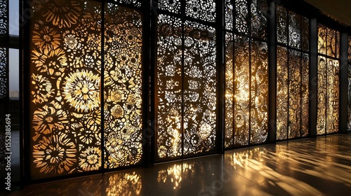 Backlit metal panels enhance architectural aesthetics with luminous designs.