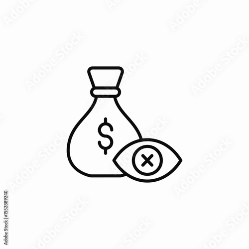 hidden money icon sign vector