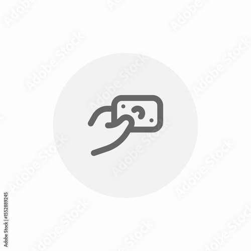 hand holding credit card icon sign vector