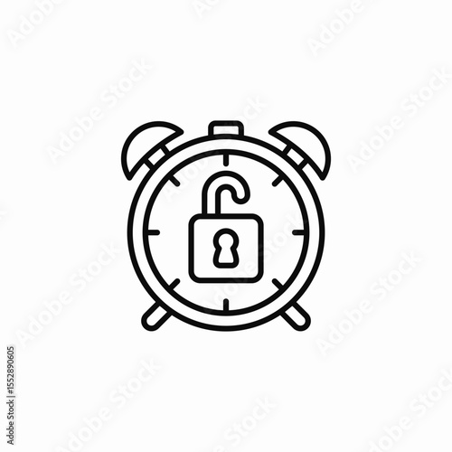 time unlock icon sign vector