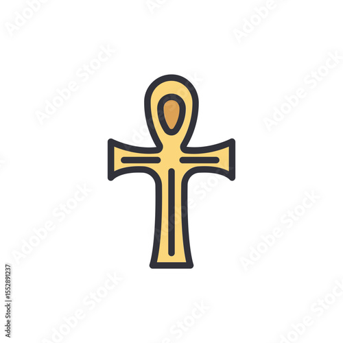 Stylized Ankh Symbol Isolated On Transparent Background For Creative Projects