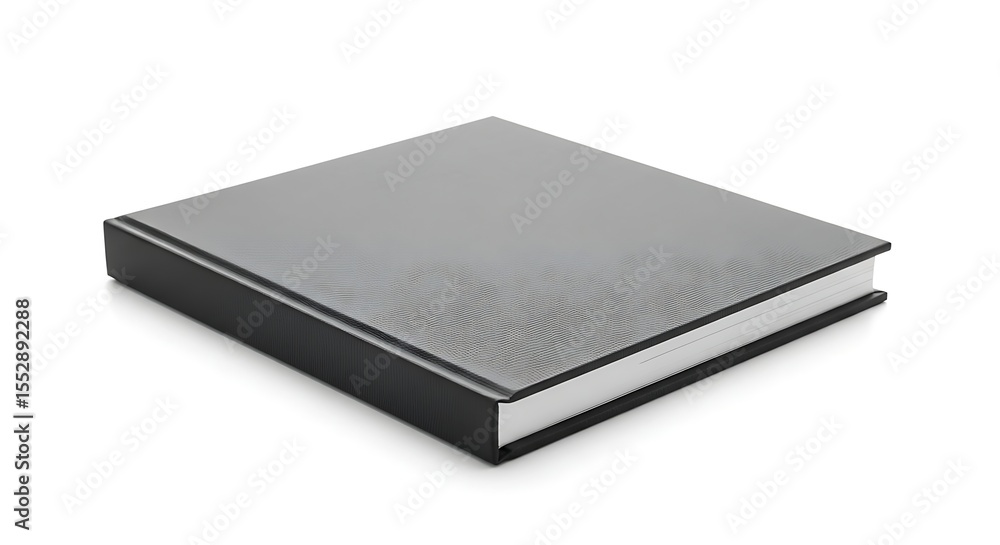 Closed gray hardcover book isolated on white background Closed gray hardcover book isolated on white background