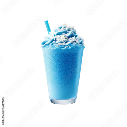 Refreshing Blue Coconut Cream Smoothie in Glass