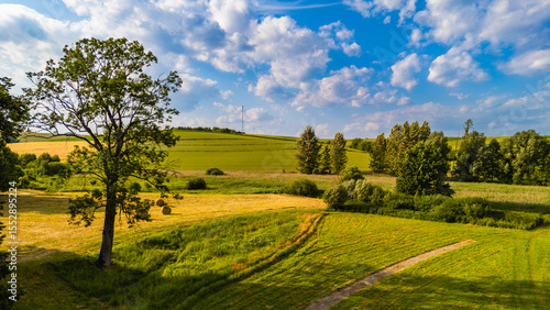Letni Krajobraz Wiejski,widok z drona