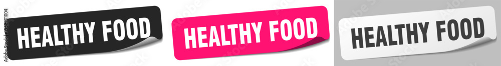 Obraz premium healthy food sticker. healthy food sticker set on white background