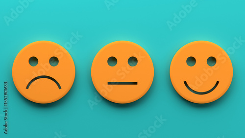 Three Faces of Emotion representig three rate states