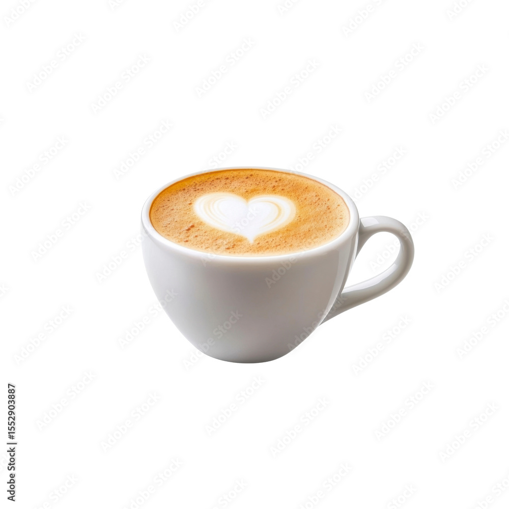 Obraz premium Aromatic Latte with Heart Design - Perfect Coffee Cup