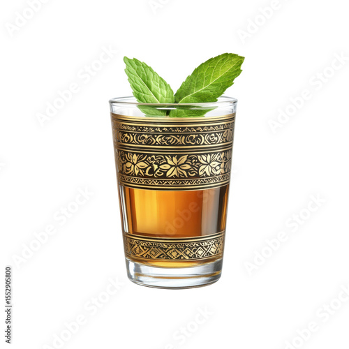 Refreshing Moroccan Mint Tea in Ornate Glass