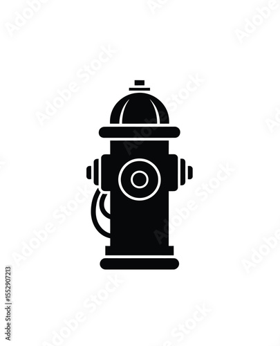 Fire hydrant icon vector in black color with white background.