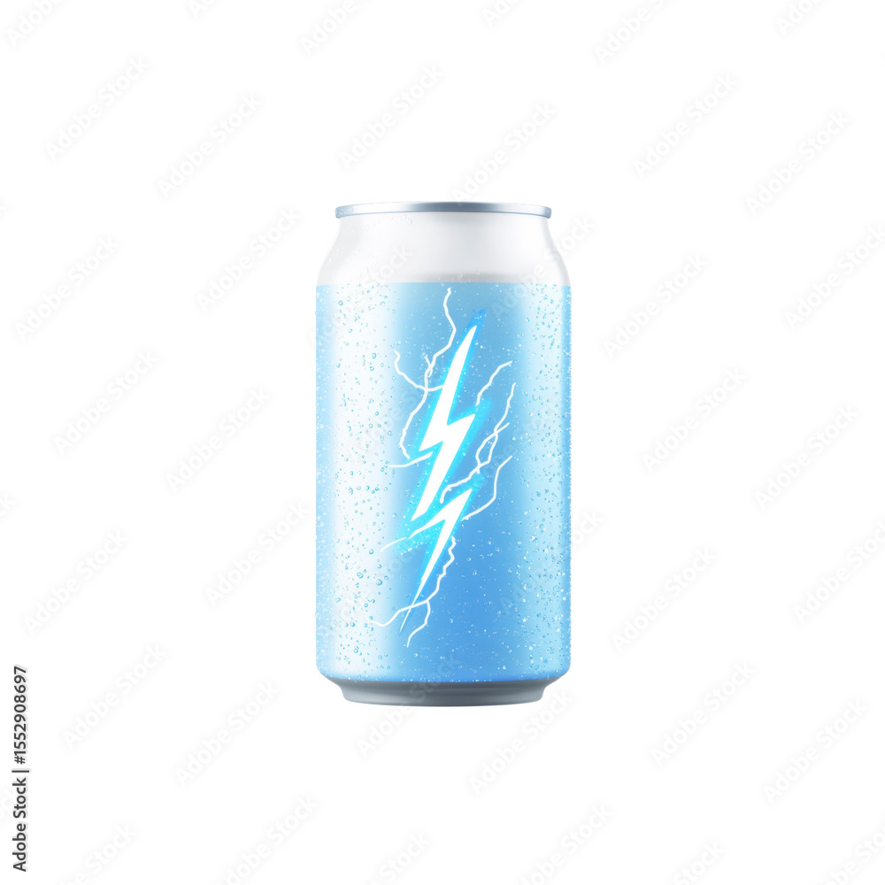 Fototapeta premium Refreshing Energy Drink Can with Lightning Bolt Design