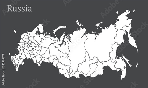 Russia Political Map Vector Illustration