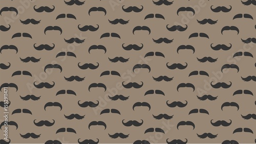 Vector seamless mustache pattern design 