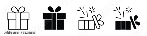Gift box icon. Gift wrapping symbol. Surprising gift box sign , Present gift box icon , vector illustration . 
