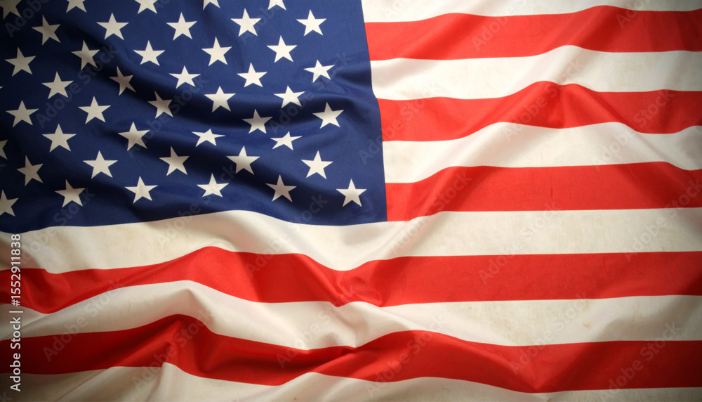 Fototapeta premium Beautiful Vintage American Flag. Background.