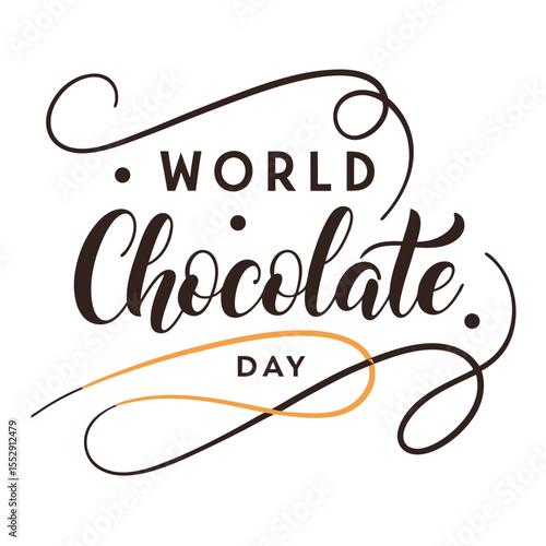 World Chocolate Day Hand-Lettered Vector Designs with Cocoa Swirls