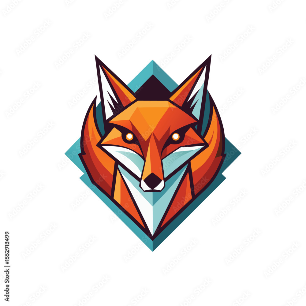 Fototapeta premium Geometrics fox icon, logo, vector art design