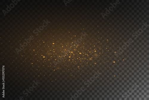 Christmas glitter glare.Golden stars shine with special light.Golden star flashes with glitter glare on transparent background.