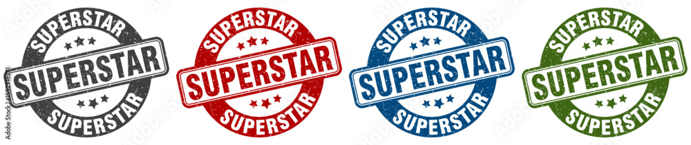 superstar stamp. superstar round stamp set isolated on white background superstar stamp. superstar round stamp set isolated on white background