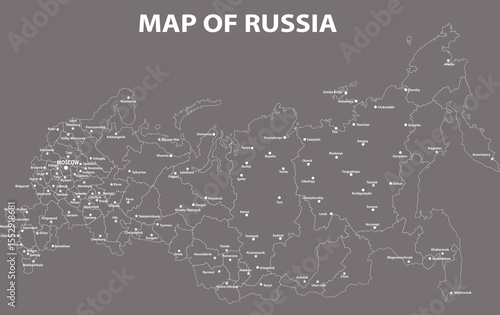 "Detailed Vector Map of Russia with Regional Boundaries"