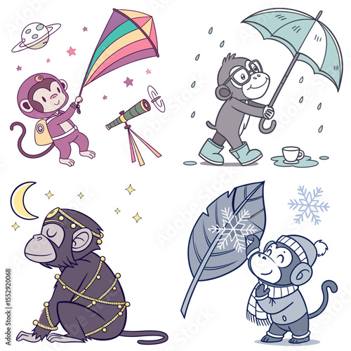 High-Quality chimpanzees Illustrations in Various Styles – SVG Bundle