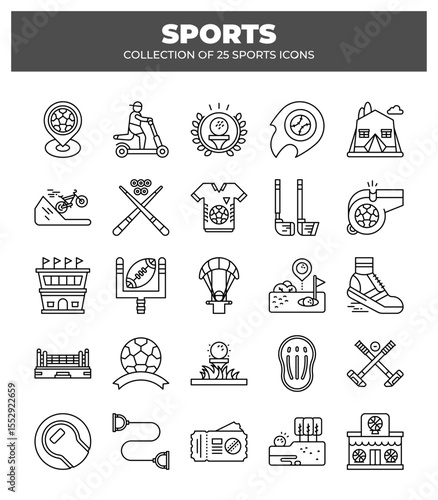 Collection of 25 Sports Icons. A Visual Guide to Various Games and Activities