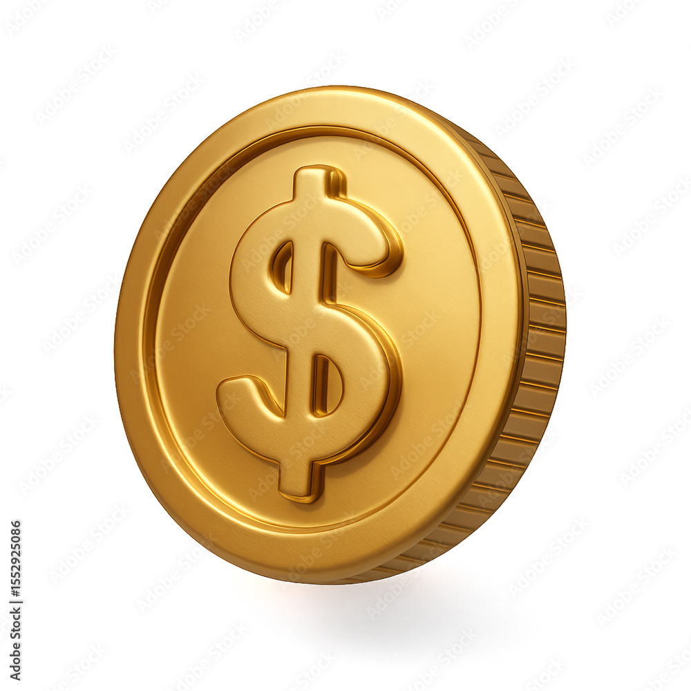 Shiny Golden Coin with Dollar Sign Isolated on Black Background Shiny Golden Coin with Dollar Sign Isolated on Black Background