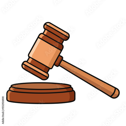 Flat auction hammer icon vector illustration design