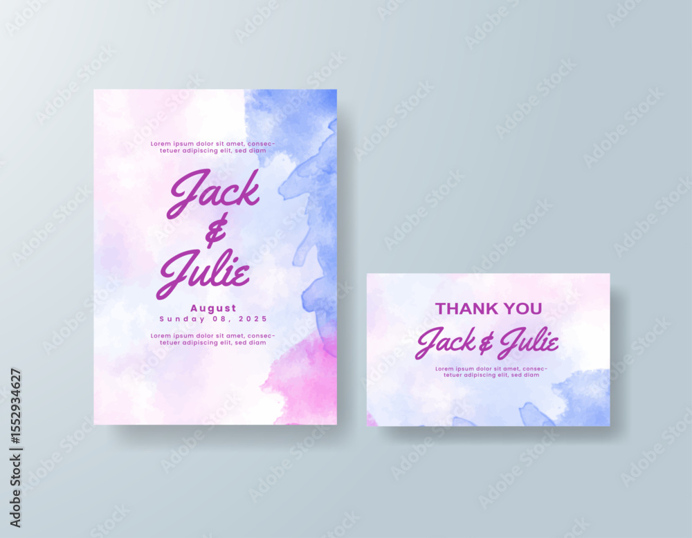 Watercolor wedding invitation card Watercolor wedding invitation card