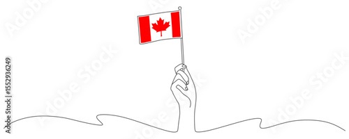 continuous line vector design illustration of canada flag for canada day eps 3