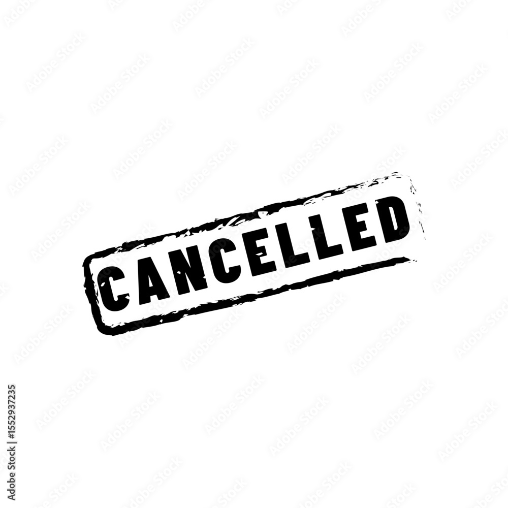Cancelled stamp icon in black flat style for rejected documents Cancelled stamp icon in black flat style for rejected documents