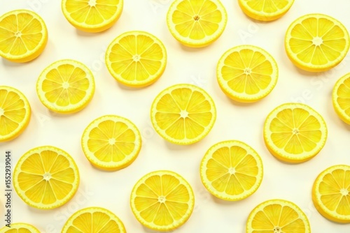 Halved lemons in a continuous white background pattern, pattern, white