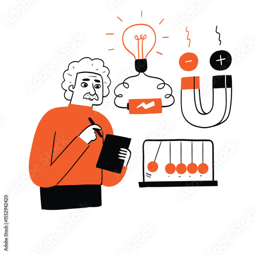 Physicists who are experimenting, using their thoughts, principles, and calculations.