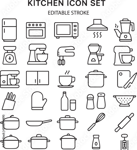 kitchen icons set