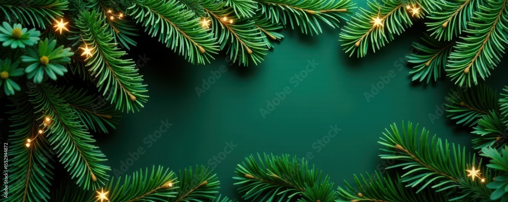 Fototapeta premium Deep green pine boughs, lush texture, holiday backdrop , holiday, natural, backdrop
